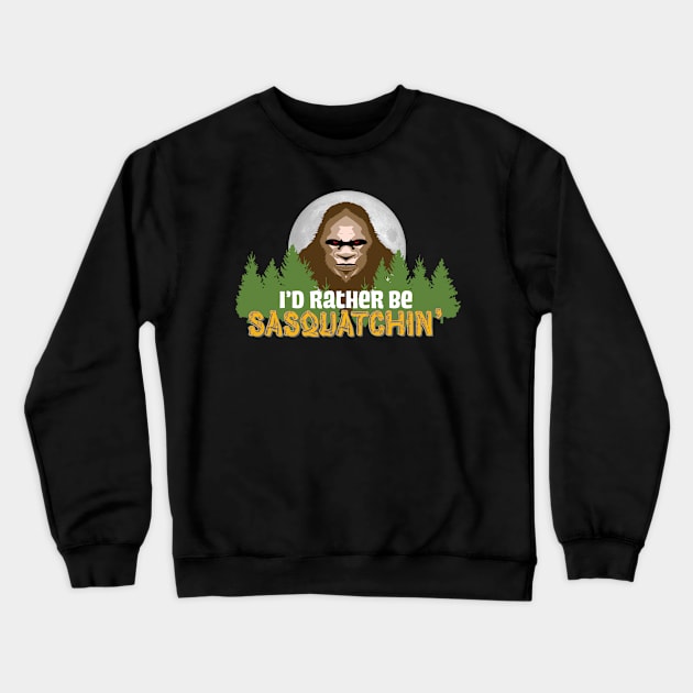 Visit Camp Sasquatch - Camping Moon Bigfoot TDesign SC3 Crewneck Sweatshirt by Vector Deluxe